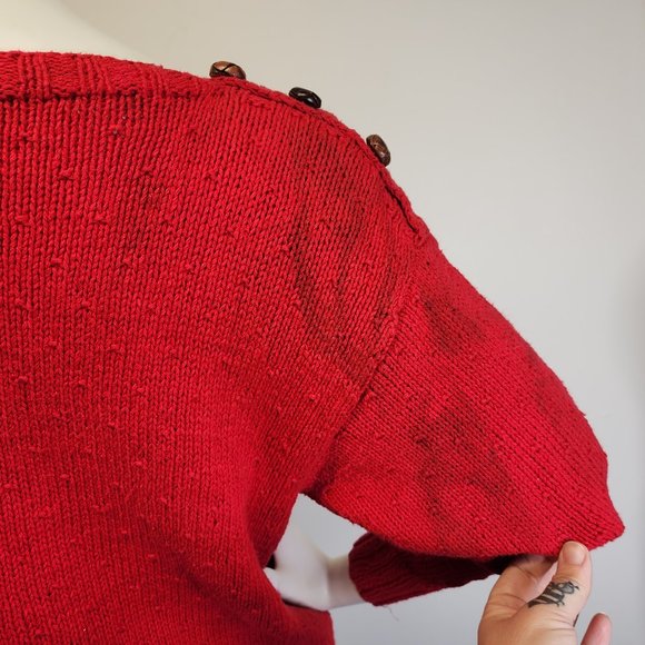 Vtg 80s/90s Marisa Christina Hand Knit Dogs Novelty Sweater Womens M, Flawed - Picture 8 of 12